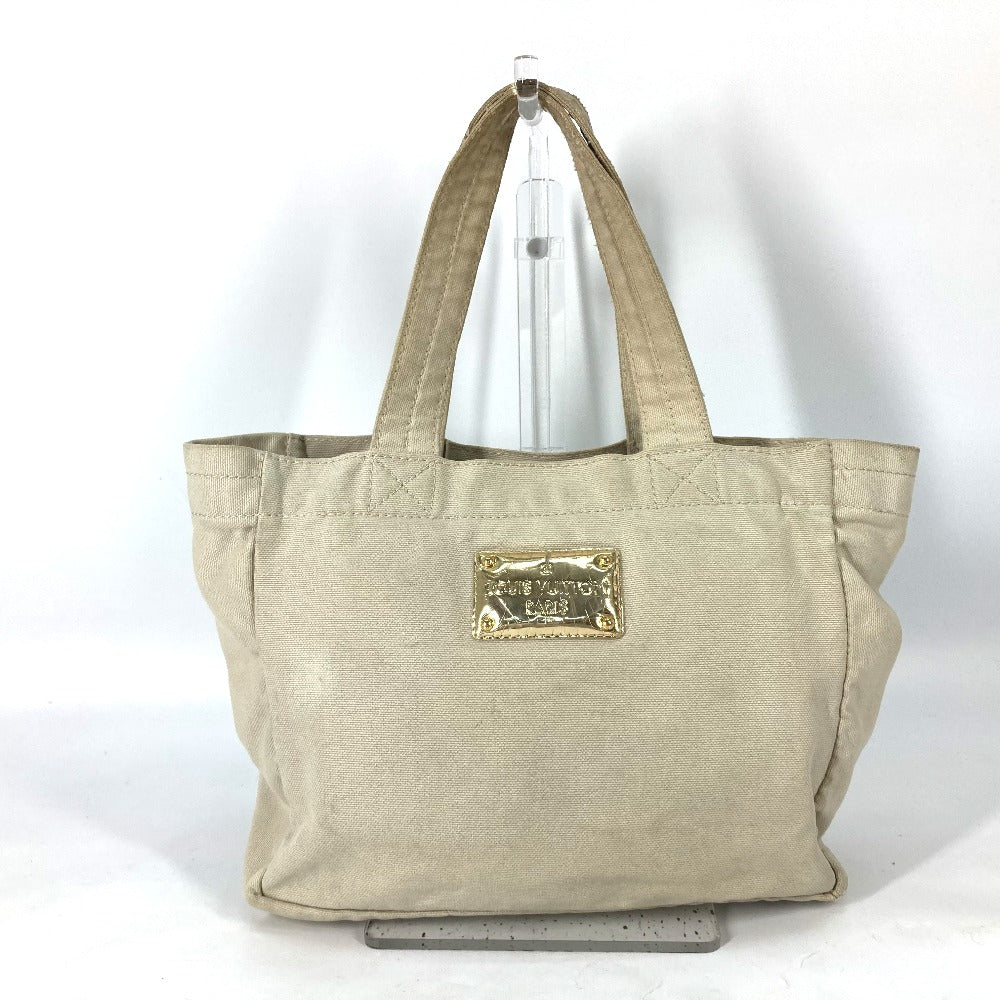 LOUIS VUITTON Tote Bag M95468 canvas beige That's Love LOVE Logo Women Used Authentic