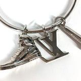 LOUIS VUITTON key ring Bag charm key ring mike rhinestone sneakers Portocre round ring metal M68854 Silver mens Used Authentic