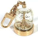 LOUIS VUITTON key ring M69013 metal gold snow globe eiffel tower bag charm Women Used Authentic