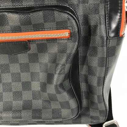 LOUIS VUITTON Backpack N42403 Damier Grafitto Canvas black Damier Grafitte Josh mens Used Authentic