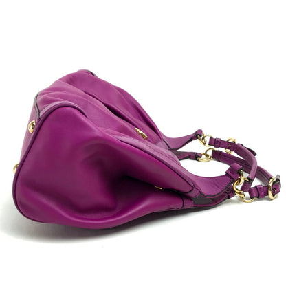 Salvatore Ferragamo Shoulder Bag leather purple Gancini 2wayShoulder Bag Women Used Authentic