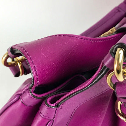 Salvatore Ferragamo Shoulder Bag leather purple Gancini 2wayShoulder Bag Women Used Authentic