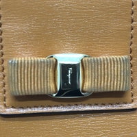 Salvatore Ferragamo Shoulder Bag Mobile case Vara Phone Case leather Brown type Women Used Authentic