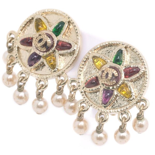 CHANEL Earring COCO Mark Fake pearl gold Women Used Authentic – Japan ...
