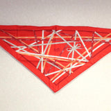 HERMES scarf triangle Pointe Pointe silk Orange Women Used Authentic