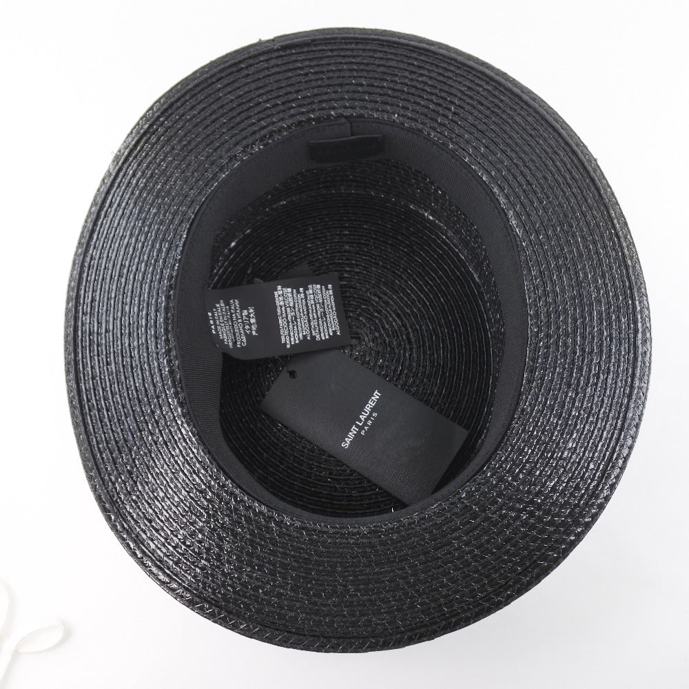 SAINT LAURENT PARIS hat 551676 4YB50 1000 Rayon, Cotton black mens(Unisex) M Used Authentic