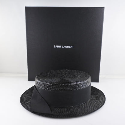 SAINT LAURENT PARIS hat 551676 4YB50 1000 Rayon, Cotton black mens(Unisex) M Used Authentic