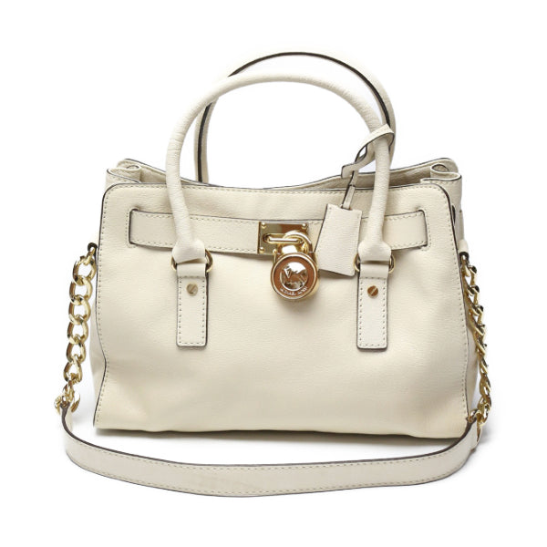 MICHAEL KORS Handbag 2WAY Shoulder Bag leather Calfskin white Women Used Authentic