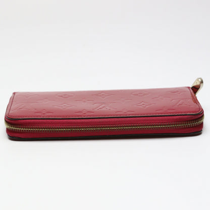 LOUIS VUITTON Long Wallet Purse M61379 Monogram Vernis Magenta Zip Around Vernis Zippy wallet Women Used Authentic