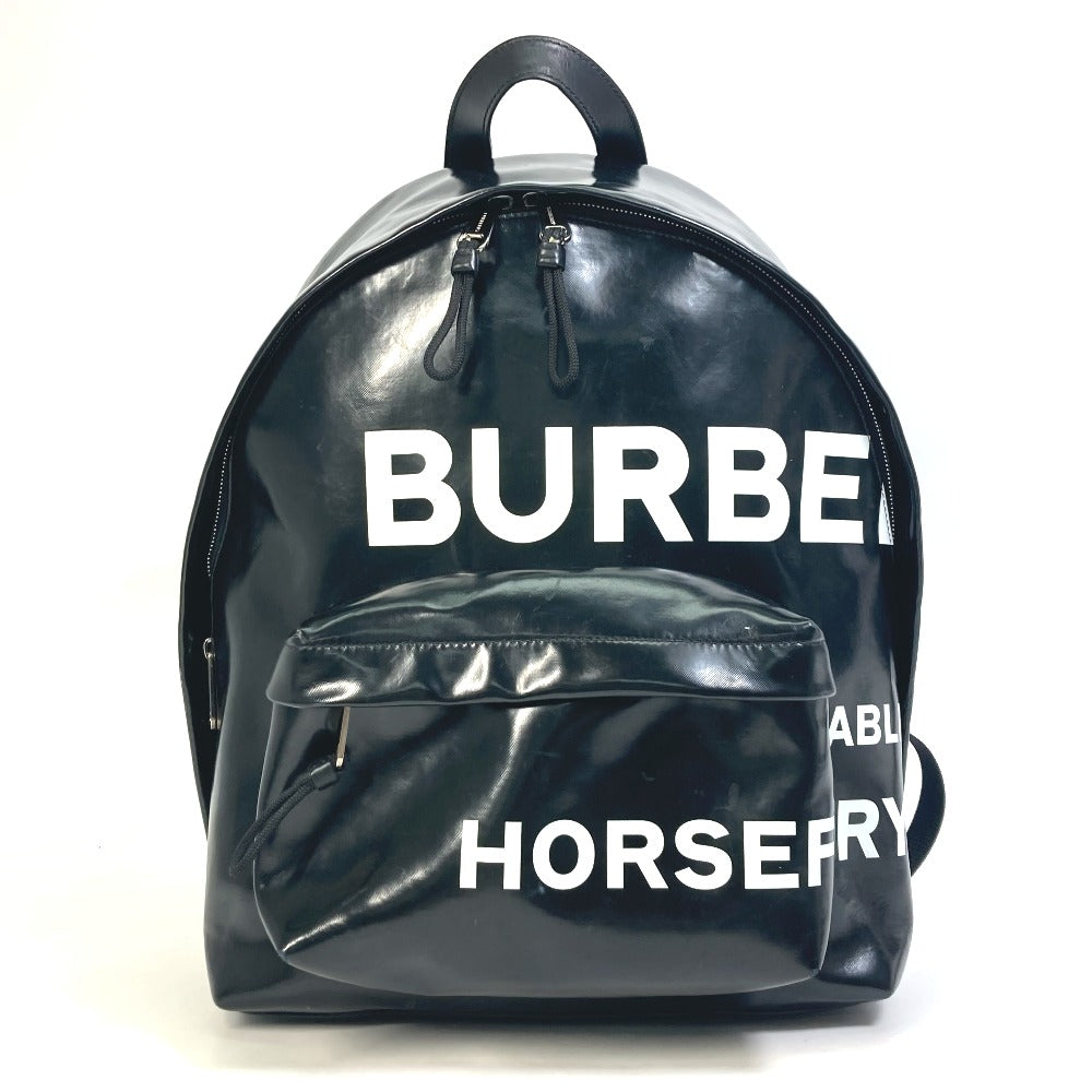 BURBERRY Backpack 8021908 Coated canvas black ML JETT Horseferry mens Used  Authentic