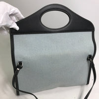 BURBERRY Shoulder Bag 3WAY Crossbody bag clutch bag handbag bag SM pocket Leather / canvas 80412551 blue Women Used Authentic