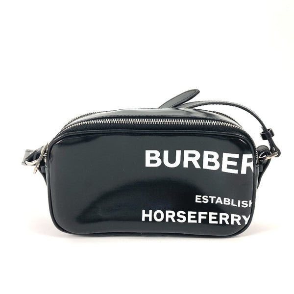 BURBERRY Shoulder Bag Crossbody bag By color Logo horse ferry leather black mens Used Authentic