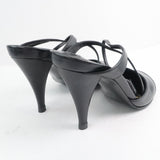 CHANEL Sandals Calfskin, patent leather black Women Used Authentic