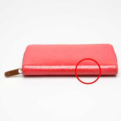 LOUIS VUITTON Long Wallet Purse M93202 Monogram Vernis Rose rich Zip Around Vernis Zippy wallet Women Used Authentic