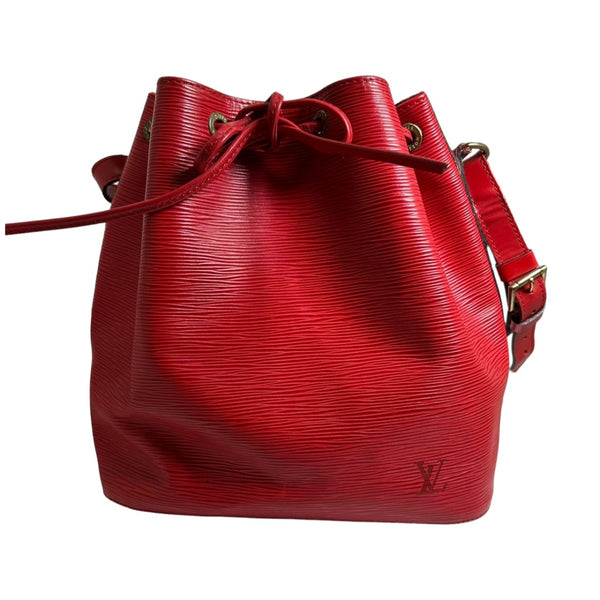 Shoulder Bag Petit Noe Epi Drawstring type M44107 Castarian red Women Used Authentic