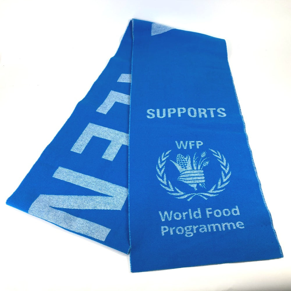 BALENCIAGA Scarf wool blue WFP logo