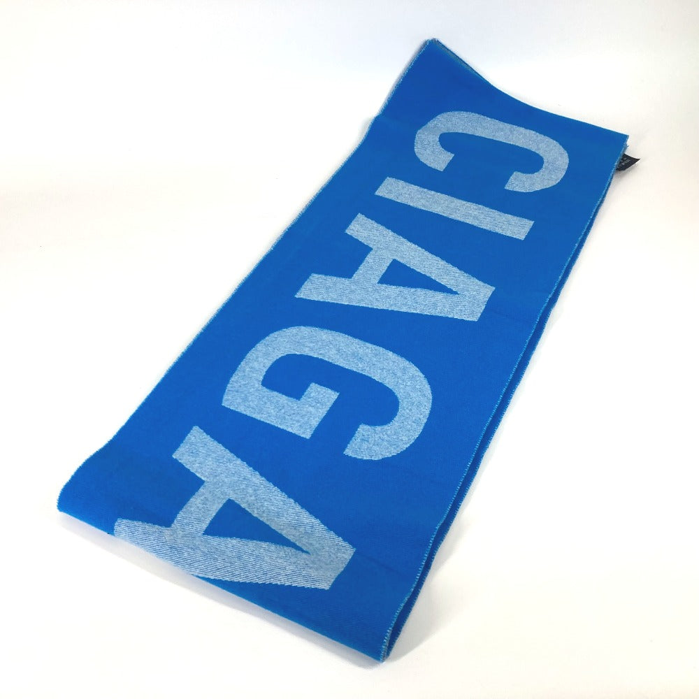 BALENCIAGA Scarf wool blue WFP logo