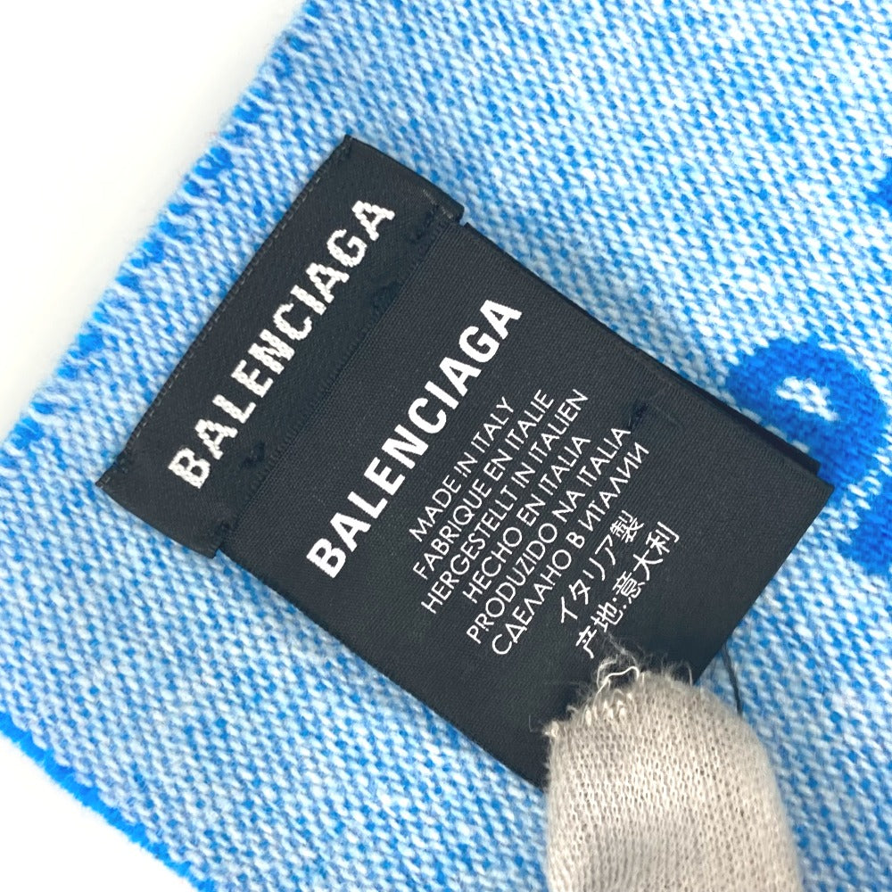 BALENCIAGA Scarf wool blue WFP logo