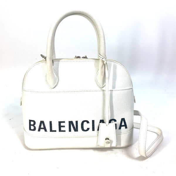 BALENCIAGA Handbag 2WAY Bag Shoulder Bag Crossbody Bicolor Bag Ville top handle S leather 550645 white Women Used Authentic