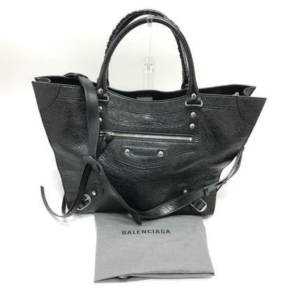 BALENCIAGA Tote Bag 702499 leather black Neo classic mens Used Authentic