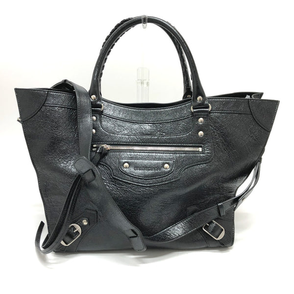BALENCIAGA Tote Bag Medium 2WAY Neo classic leather 702499 black mens Used Authentic