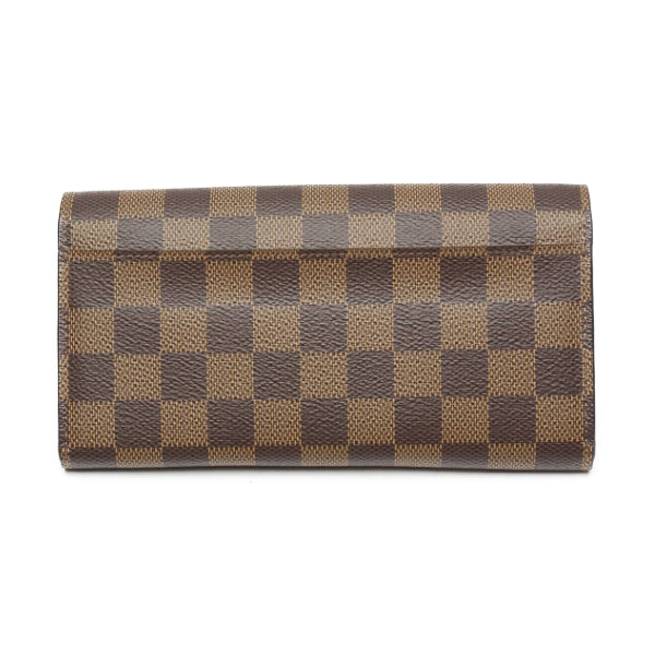 LOUIS VUITTON Long Wallet Purse N60114 Damier canvas Brown x pink Portefeuille Sara Damier Rose Valerie Women Used Authentic