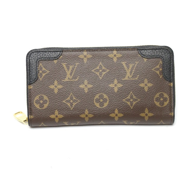 LOUIS VUITTON Long Wallet Purse M61855 Monogram canvas Noir Zippy wallet Monogram Retiro unisex(Unisex) Used Authentic