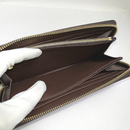 LOUIS VUITTON Long Wallet Purse N41661 Damier canvas Brown Zip Around Damier Zippy wallet unisex(Unisex) Used Authentic