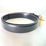 BVLGARI belt Pin type leather black mens Used Authentic