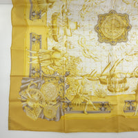 HERMES scarf Calle 90 silk gold Women Used Authentic