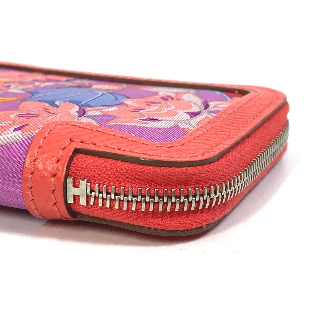 HERMES Coin case Silk, Epsom pink Bifold Coin Pocket Wallet Soy cool flamingo party