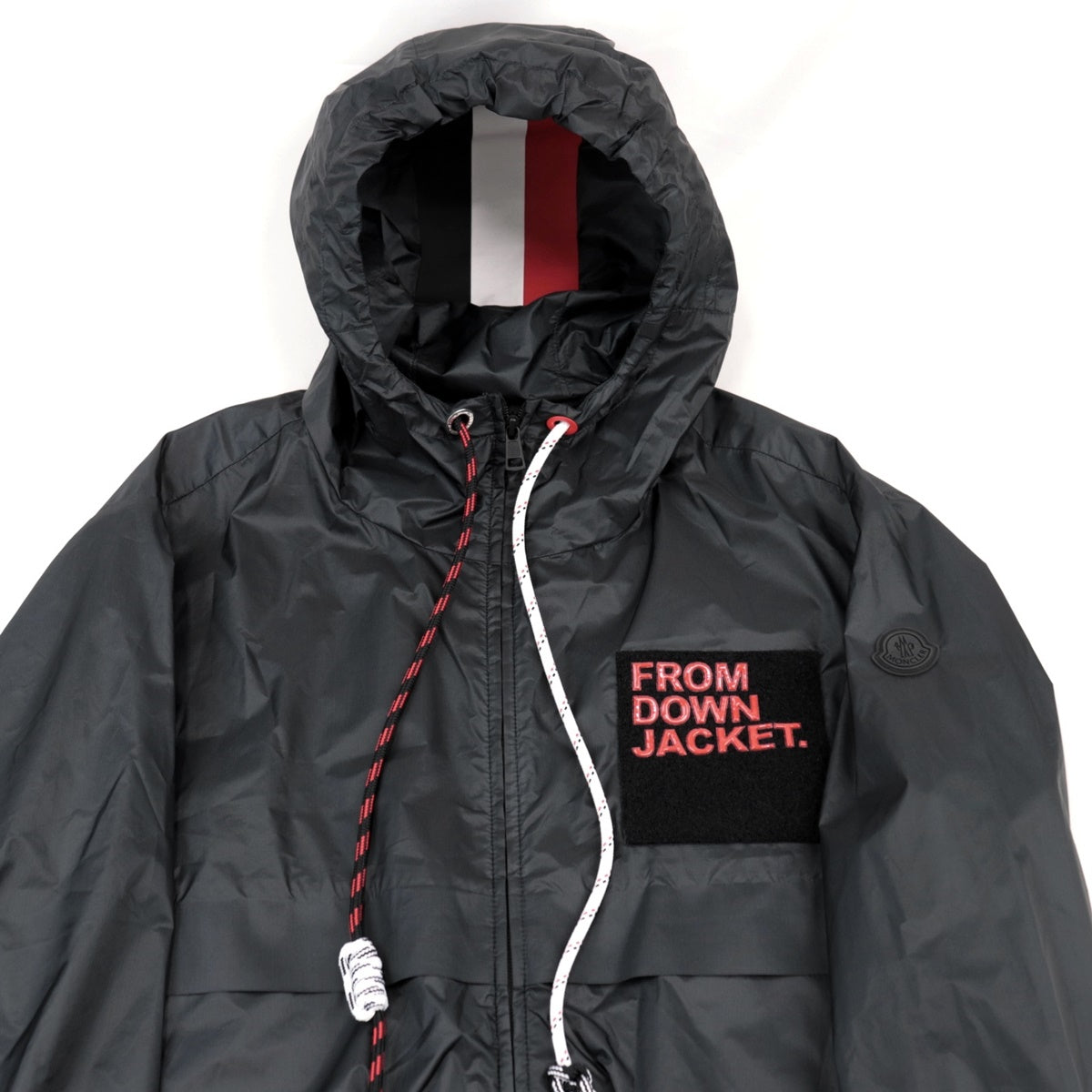 MONCLER coat 100% nylon Black, Red mens Used Authentic