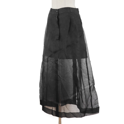 CHANEL skirt 100% silk black Women 36 Used Authentic