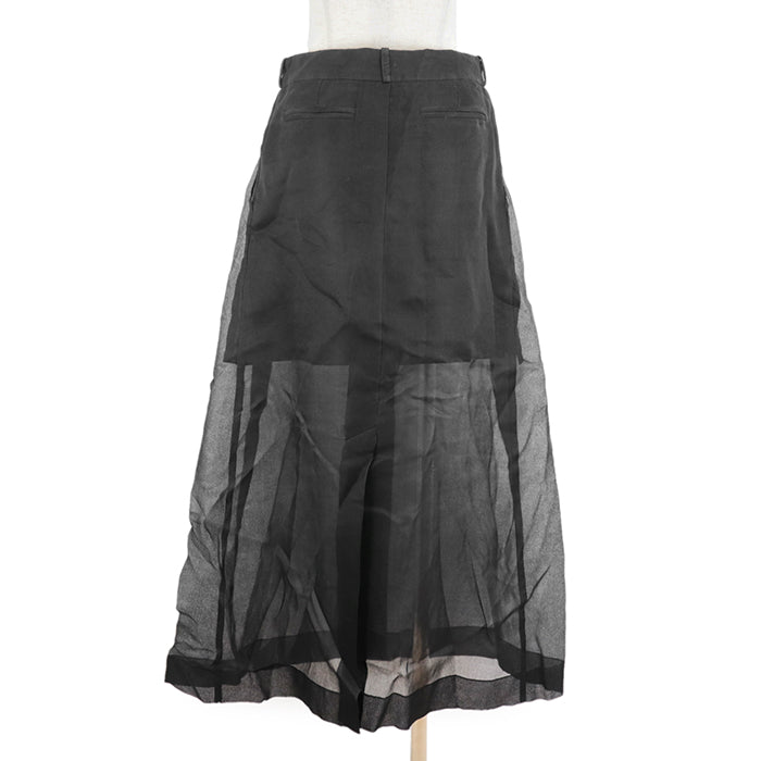 CHANEL skirt 100% silk black Women 36 Used Authentic