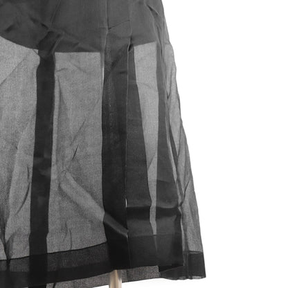 CHANEL skirt 100% silk black Women 36 Used Authentic