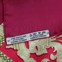 HERMES scarf Carre90 Knight carriage LA PRESENTATION silk purple Women Used Authentic