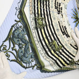 HERMES scarf scarf Carre Pleated silk light blue Women Used Authentic