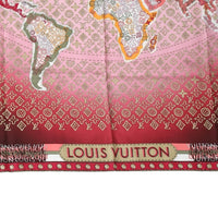 LOUIS VUITTON scarf silk Red Women Used Authentic