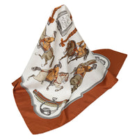 HERMES scarf Curry90 scarf Equestrian REPRISE silk Curry90 Brown Women Used Authentic