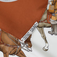 HERMES scarf Curry90 scarf Equestrian REPRISE silk Curry90 Brown Women Used Authentic