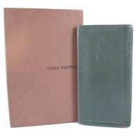 LOUIS VUITTON Long Wallet Purse Bill Compartment Porto Cartes Crdit Taiga M31004 Green mens Used Authentic