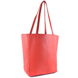 CELINE Tote Bag With porch Hippo phantom Calfskin 175543 YNF 27SX Red Women Used Authentic