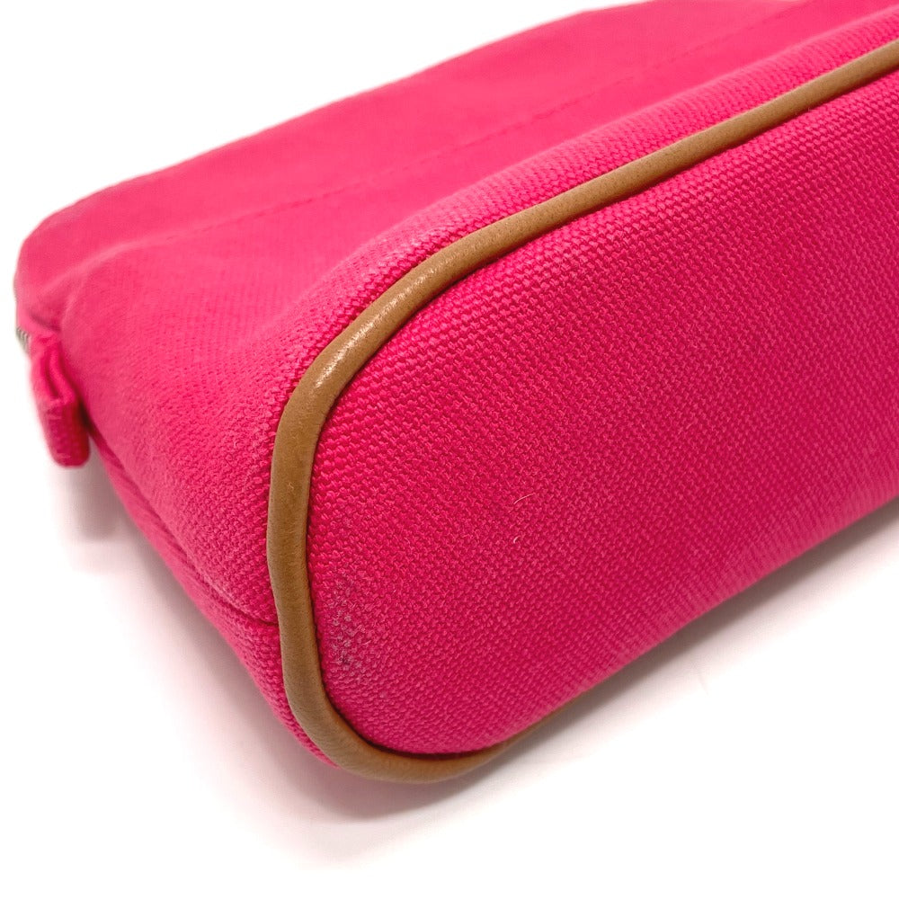 HERMES Pouch canvas pink accessory case Bored pouch 20 Women Used Authentic