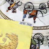 HERMES scarf scarf Calle 90 SPRINGS silk Curry90 yellow Women Used Authentic