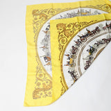 HERMES scarf scarf Calle 90 SPRINGS silk Curry90 yellow Women Used Authentic