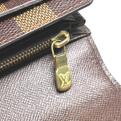 LOUIS VUITTON Long Wallet Purse N63209 Damier canvas Ebene Zip Around Damier Portefeuille Sara Women Used Authentic