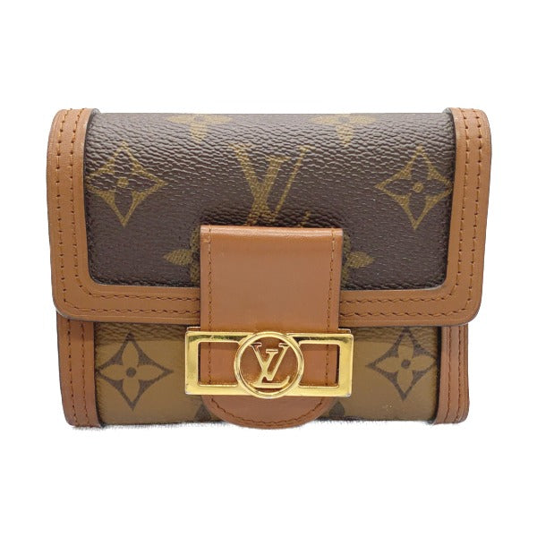 LOUIS VUITTON Coin case Portefeuille Dauphine Monogram compact M68725 Brown Women Used Authentic