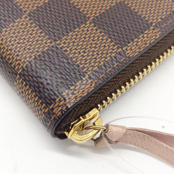 LOUIS VUITTON Long Wallet Purse N41626 Damier canvas Rose Valerie Portefeuille Clemence Damier Zip Around Women Used Authentic