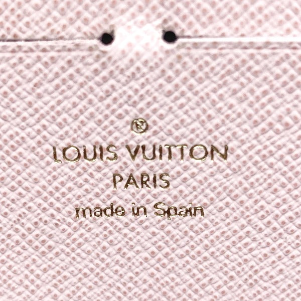 LOUIS VUITTON Long Wallet Purse N41626 Damier canvas Rose Valerie Portefeuille Clemence Damier Zip Around Women Used Authentic