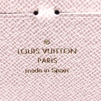 LOUIS VUITTON Long Wallet Purse N41626 Damier canvas Rose Valerie Portefeuille Clemence Damier Zip Around Women Used Authentic